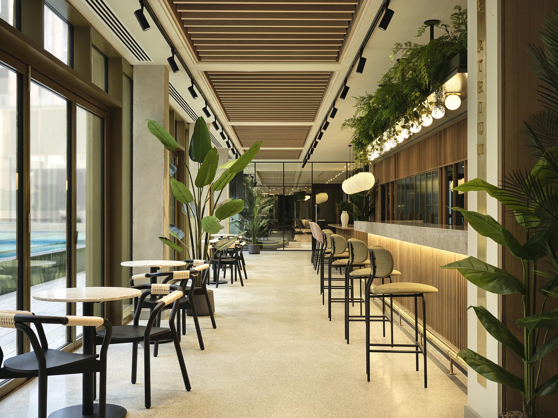 Long View of Bar Area Long View of Bar Area