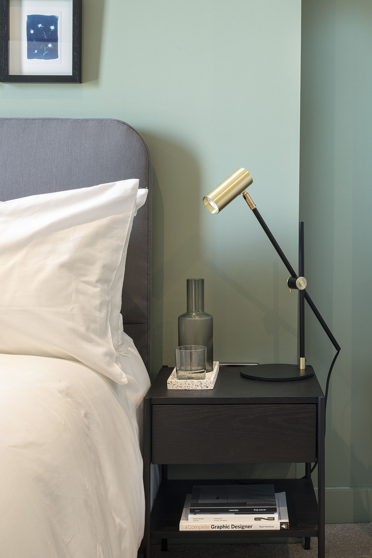 Bedside table with drinking water Bedside table with drinking water