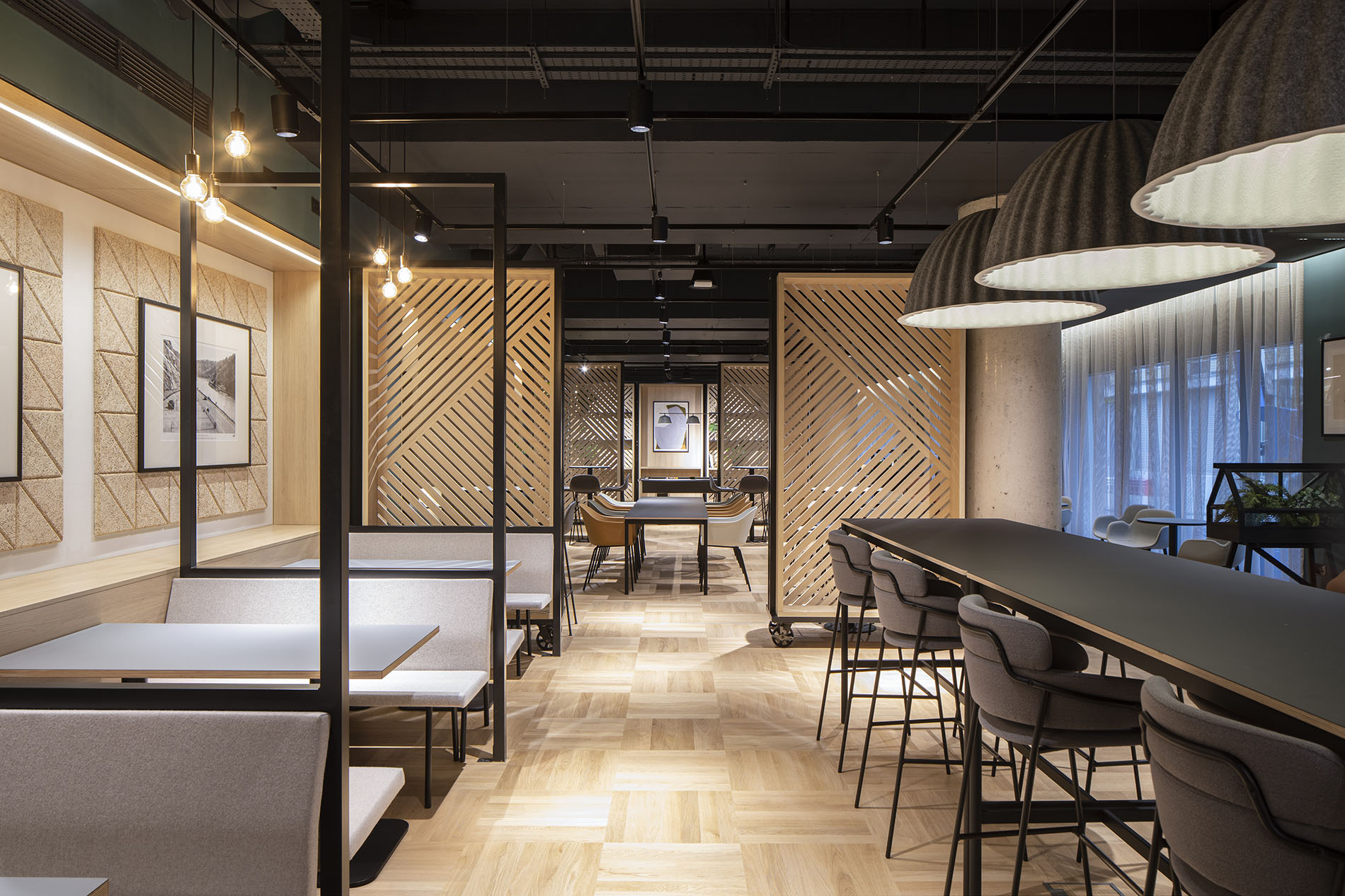 Dining area with tables and chairs Dining area with tables and chairs