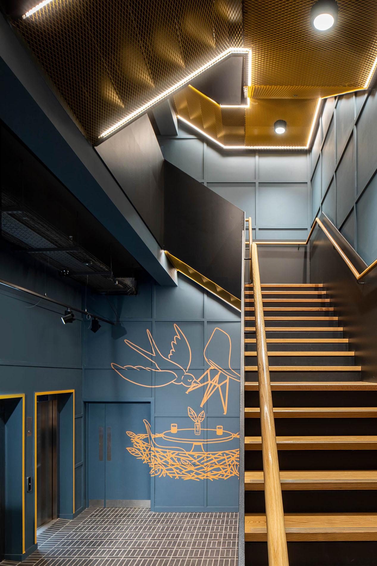 Lift lobby and stairs