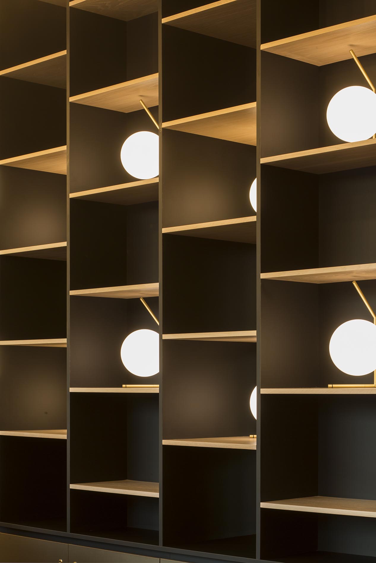 Shelves and lamps Shelves and lamps