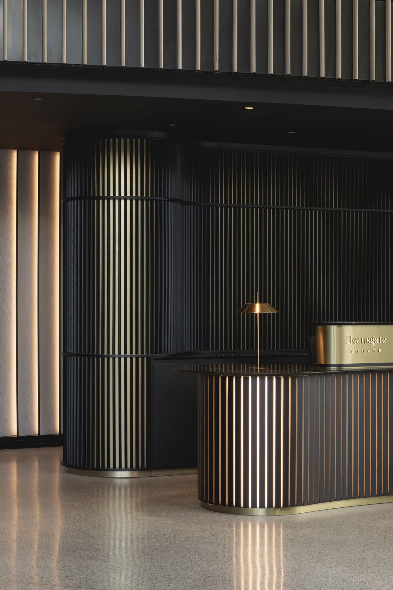 Reception desk in lobby