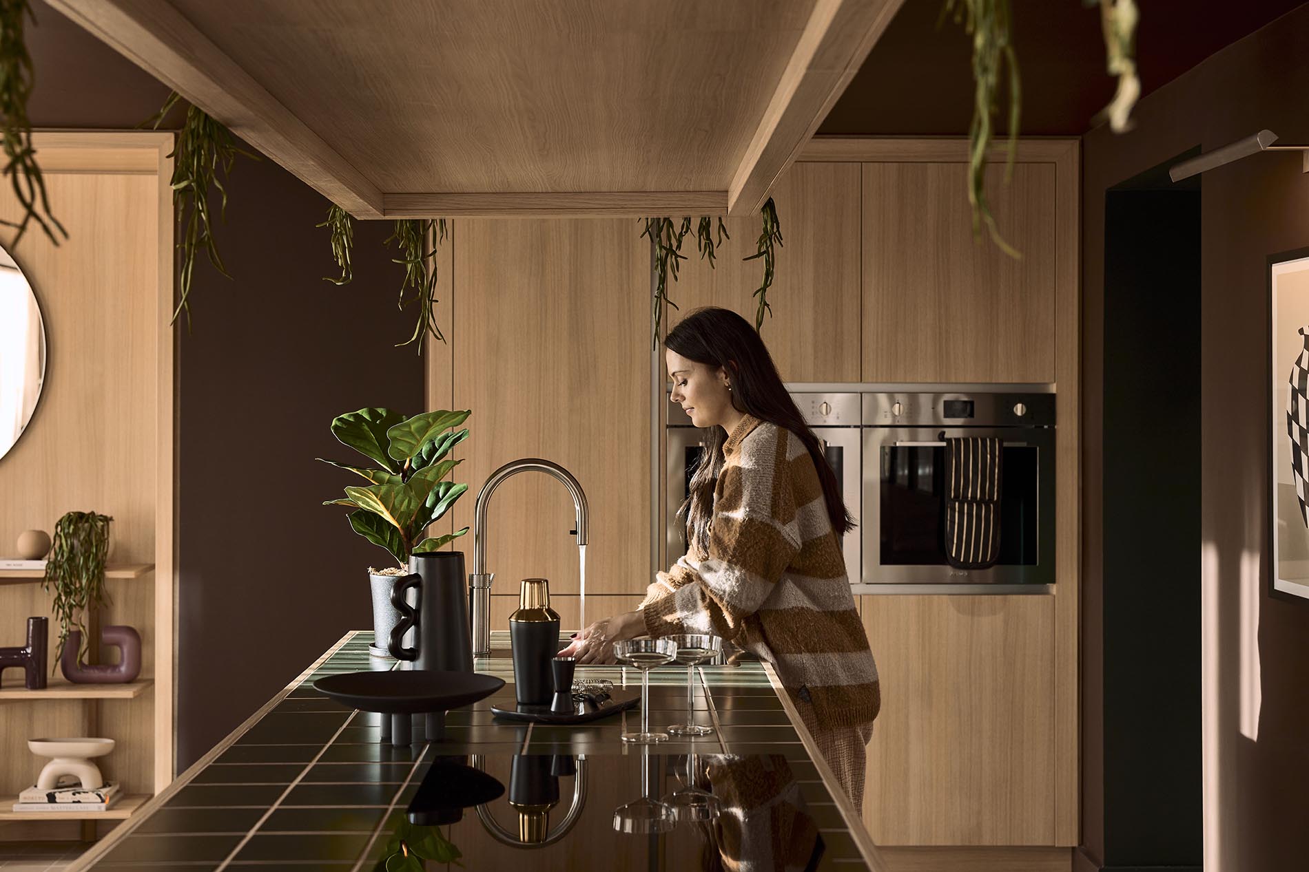 Lady Washing Hands in Kitchen Lady Washing Hands in Kitchen