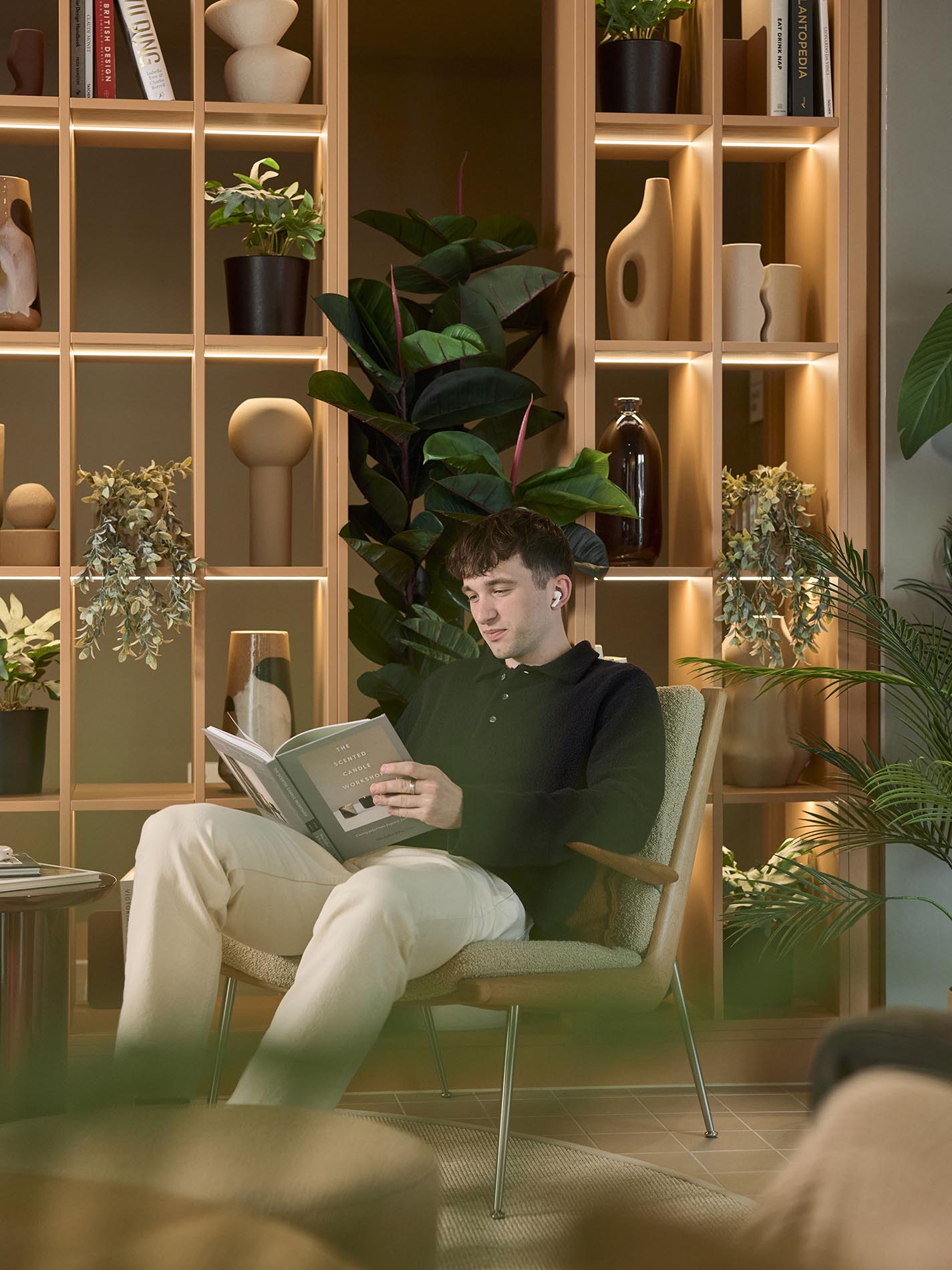 Man Sitting on Chair Reading Book Man Sitting on Chair Reading Book