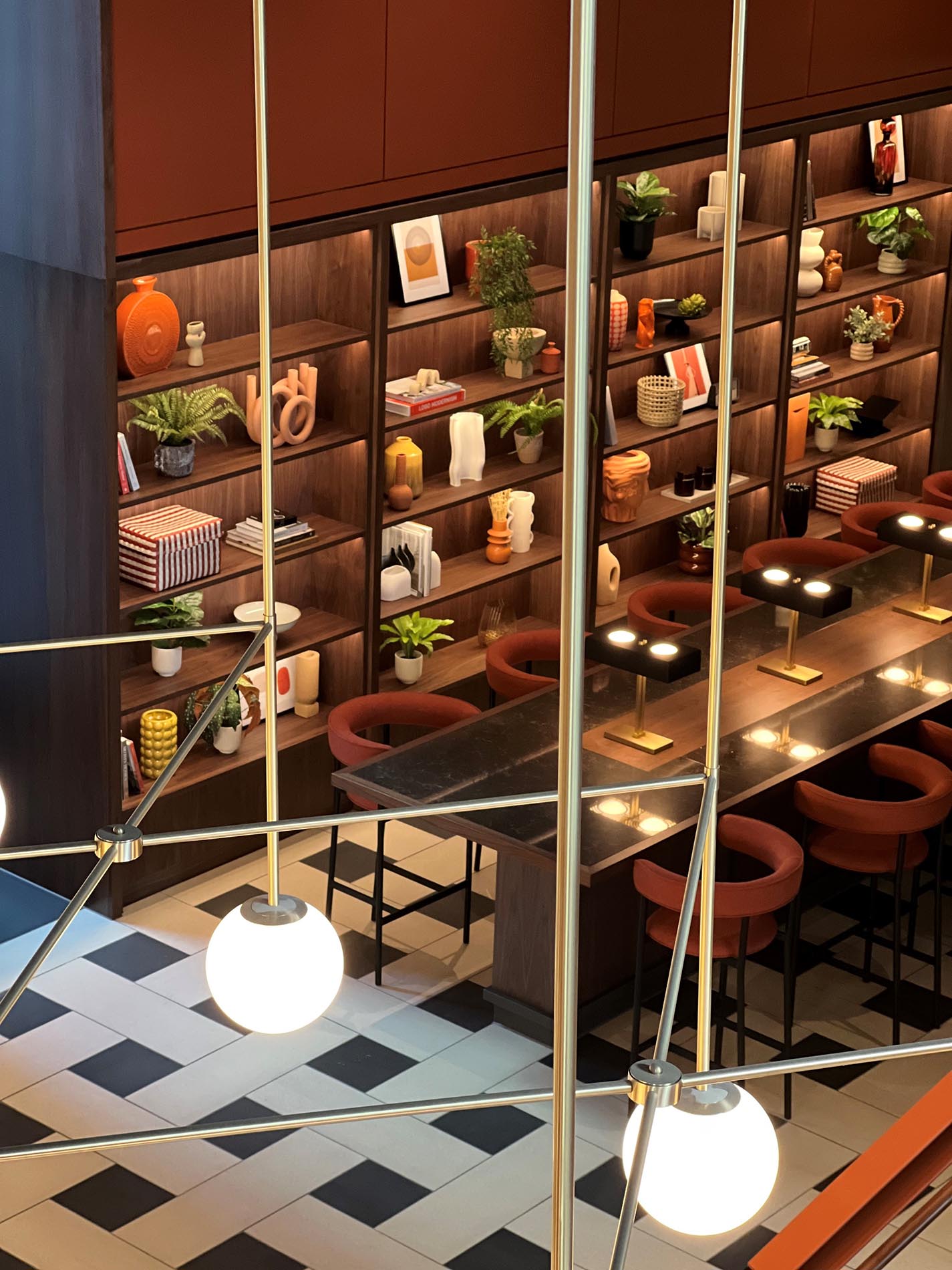 Shelving in Seating Area