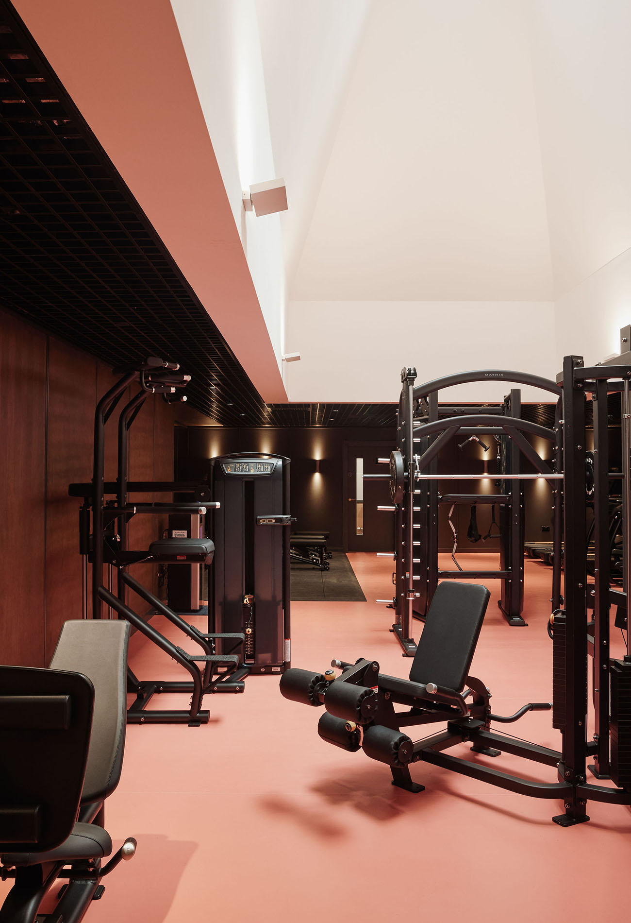 Gym with exercise equipment