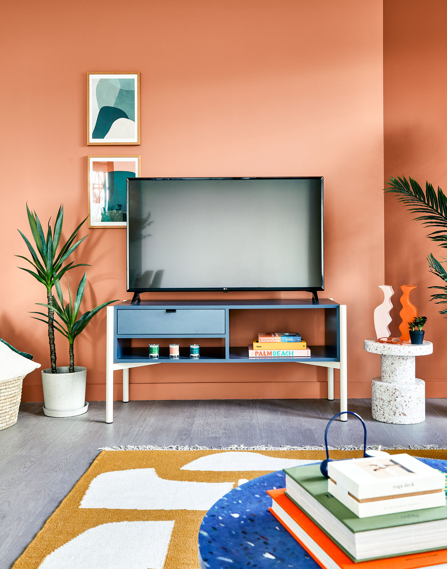 Lounge area with televion and coffee table